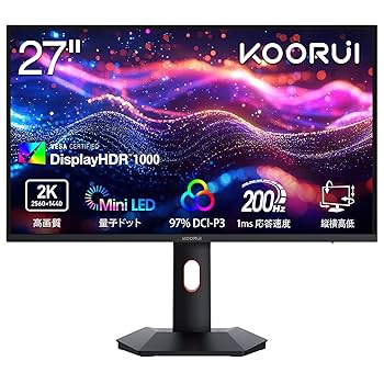 KOORUI ゲーミングモニター　200Hz Amazon.co.jp: KOORUI ゲーミングモニター 27インチ IPS 200Hz